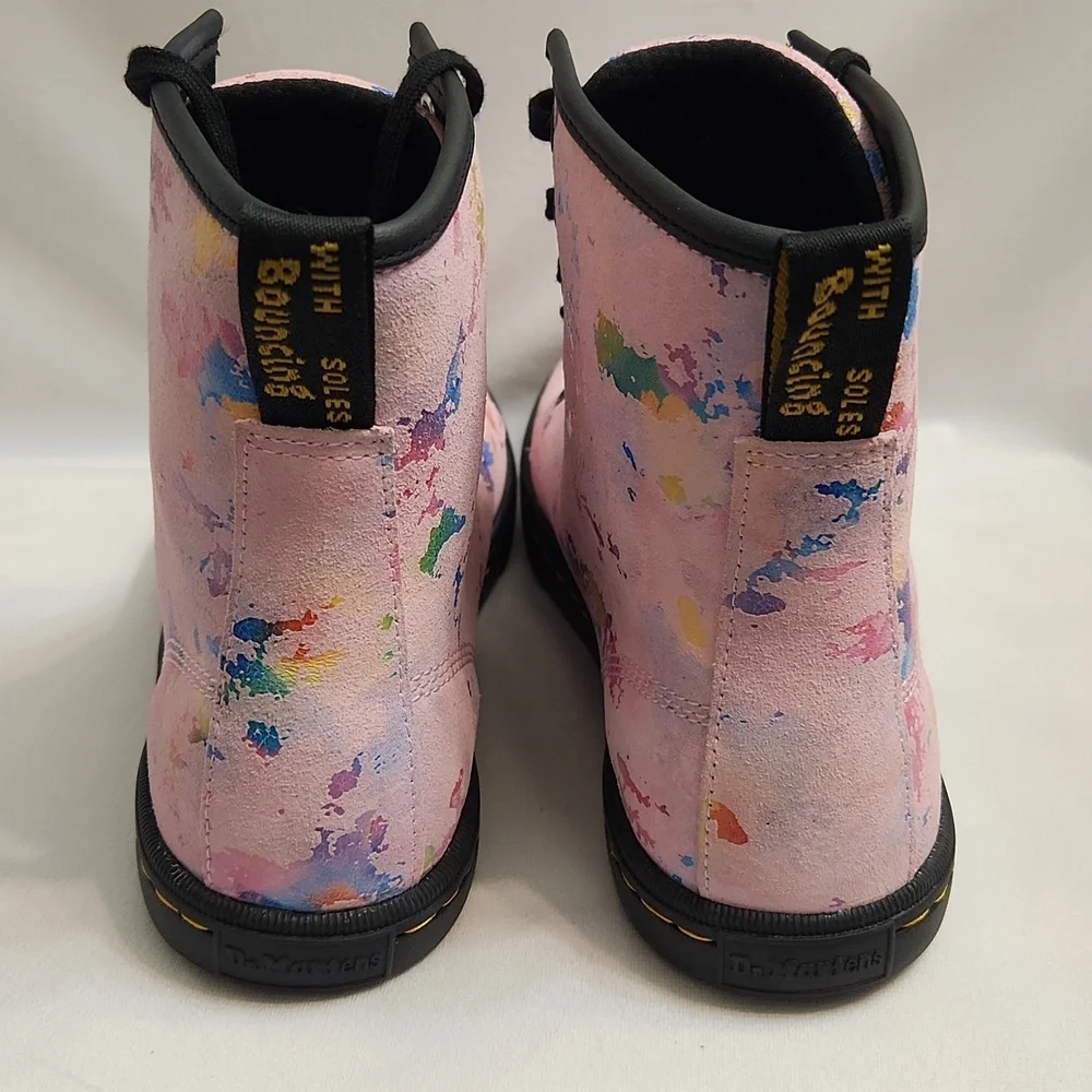 Dr. Martens Sheridan Confetti Suede Casual Rainbow Boots (W Size 8)